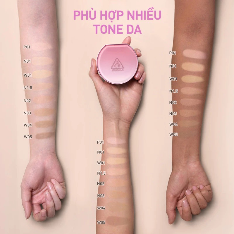 Phấn Nước 3CE Fitting Mesh Cover Cushion 11g - P01