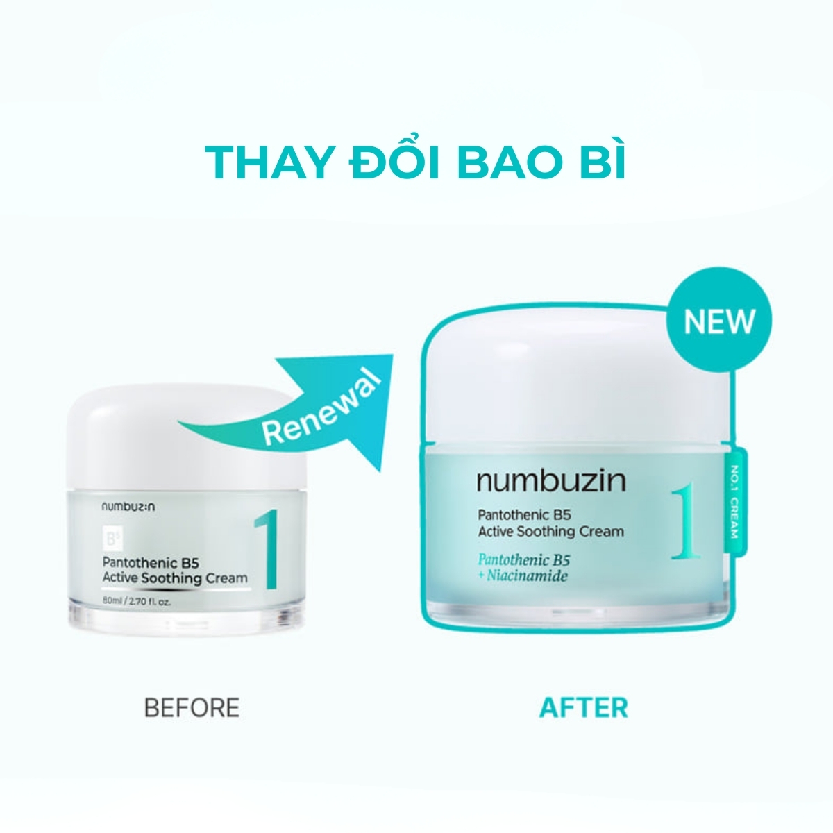 Kem Dưỡng Numbuzin No1 Pantothenic B5 Active Smoothing 80ml