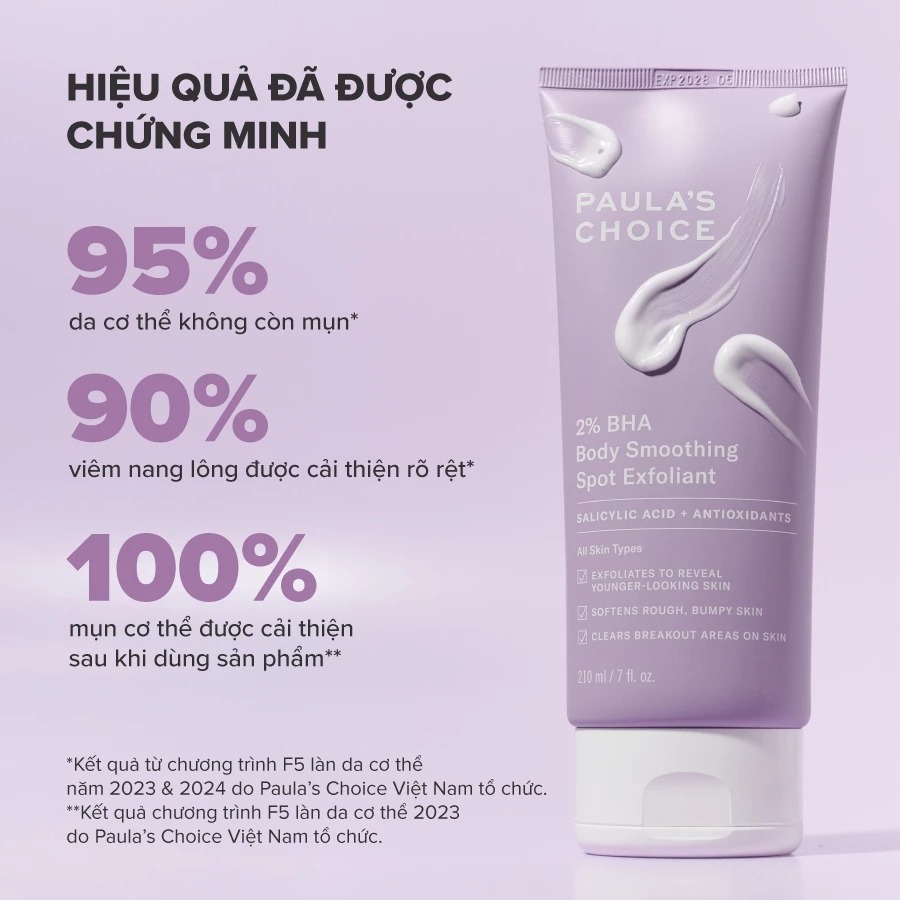 Kem Dưỡng Thể Paula's Choice Hỗ Trợ Giảm Mụn Và Làm Mịn Da 2% BHA Body Smoothing Spot Exfoliant