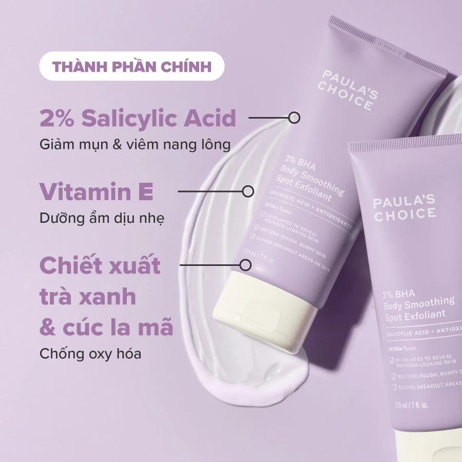 Kem Dưỡng Thể Paula's Choice Hỗ Trợ Giảm Mụn Và Làm Mịn Da 2% BHA Body Smoothing Spot Exfoliant