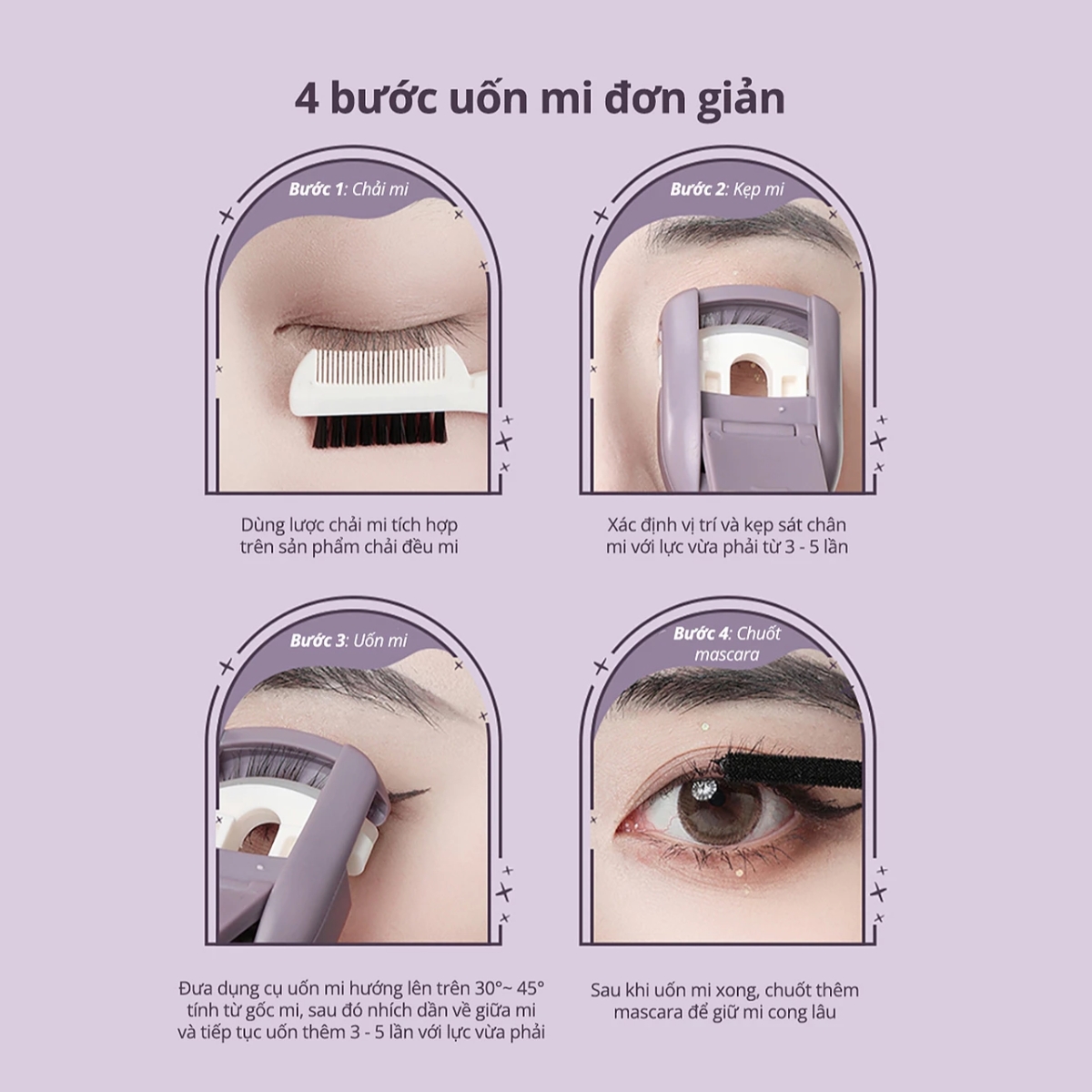 Kẹp Mi Amortal Eyelash Curler Plastic Tím