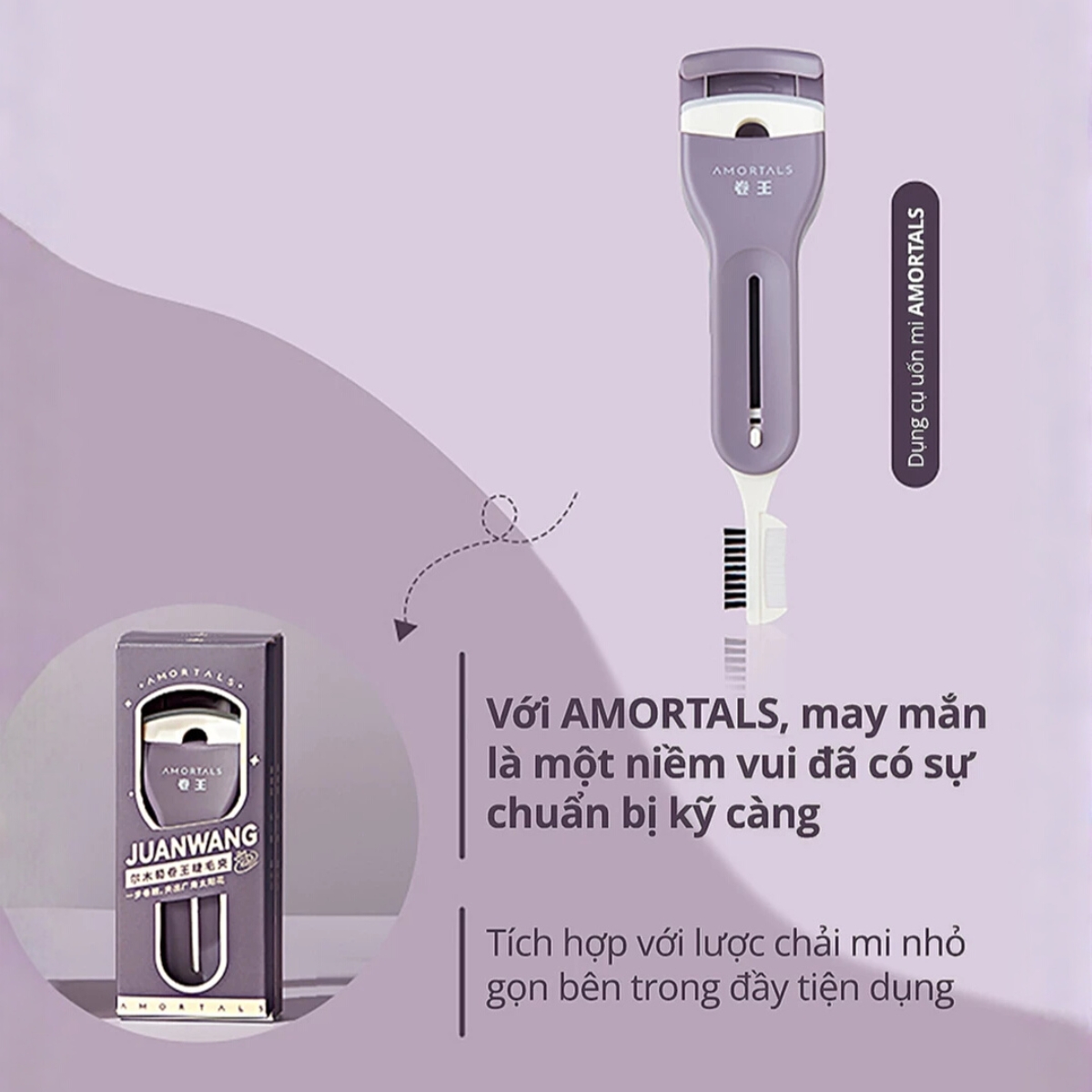 Kẹp Mi Amortal Eyelash Curler Plastic Tím
