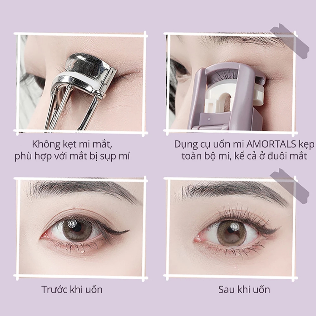 Kẹp Mi Amortal Eyelash Curler Plastic Tím