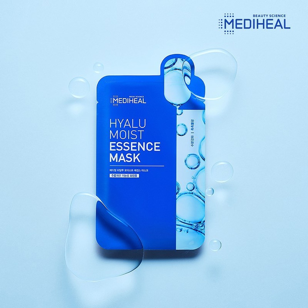 Mặt Nạ Mediheal Hyalu Moist Essence Mask - Xanh Dương (Túi 15 Miếng)