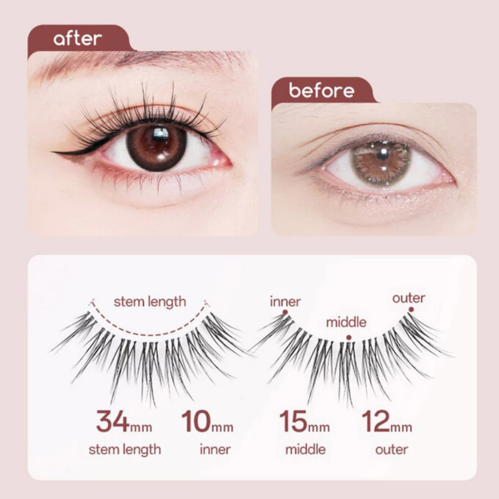 Mi Giả Mlen Diary Strips Lashes Giả Gân Trong Suốt - Sweet Cocoa
