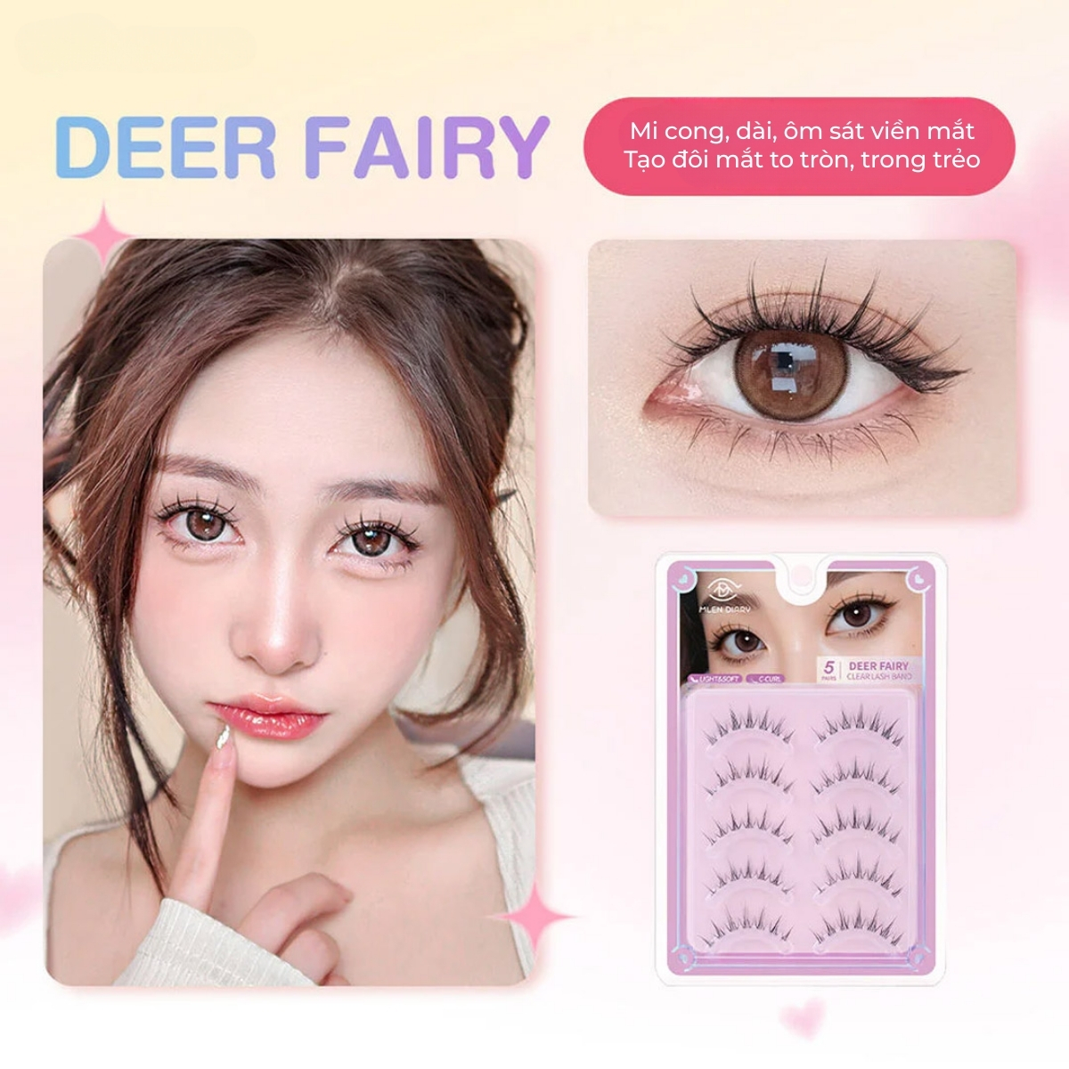 Mi Giả Mlen Diary Strips Lashes Giả Gân Trong Suốt - Dear Fairy