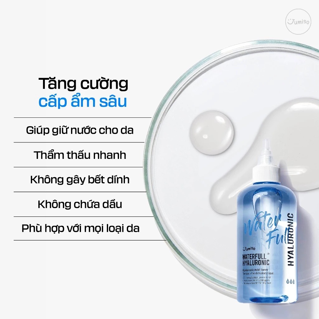 Nước Hoa Hồng Jumiso Cấp Ẩm Waterfull Hyaluronic Acid Toner 250ml