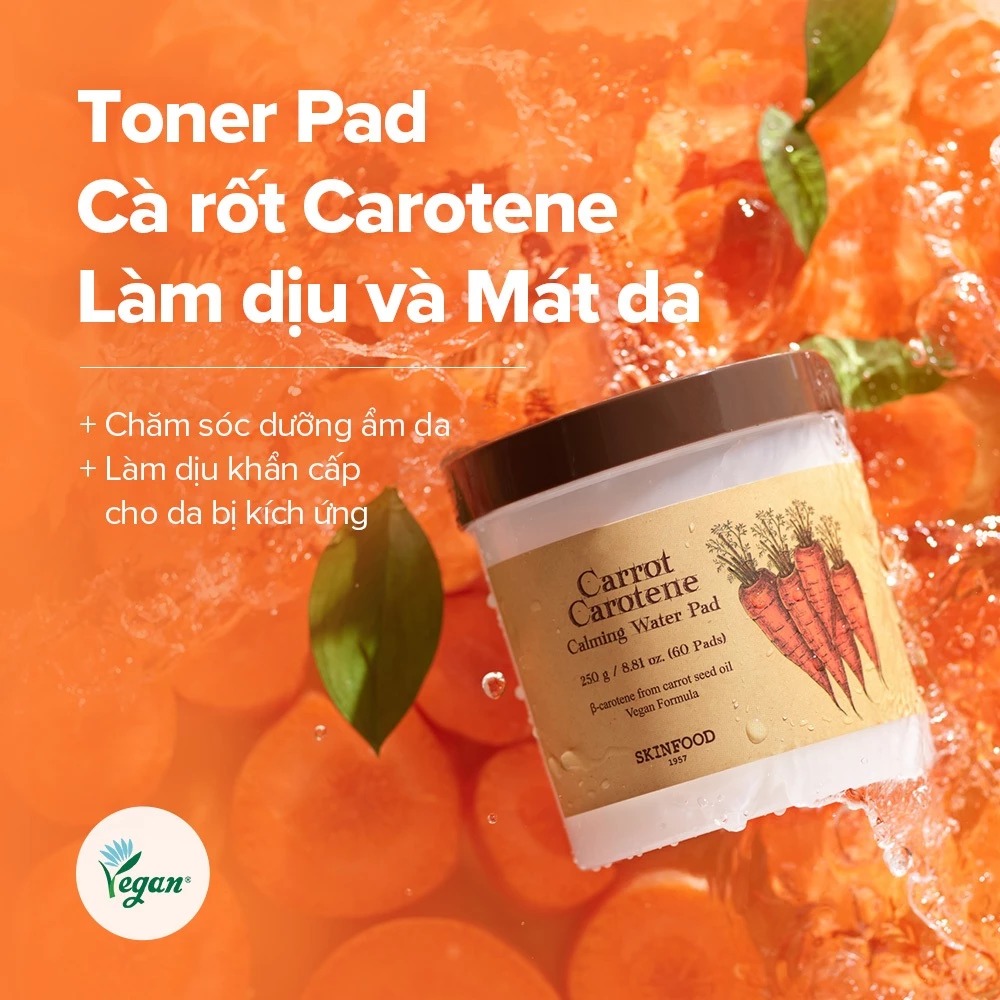 Nước Hoa Hồng Skinfood Dạng Miếng Carrot Carotene Calming Water Pad
