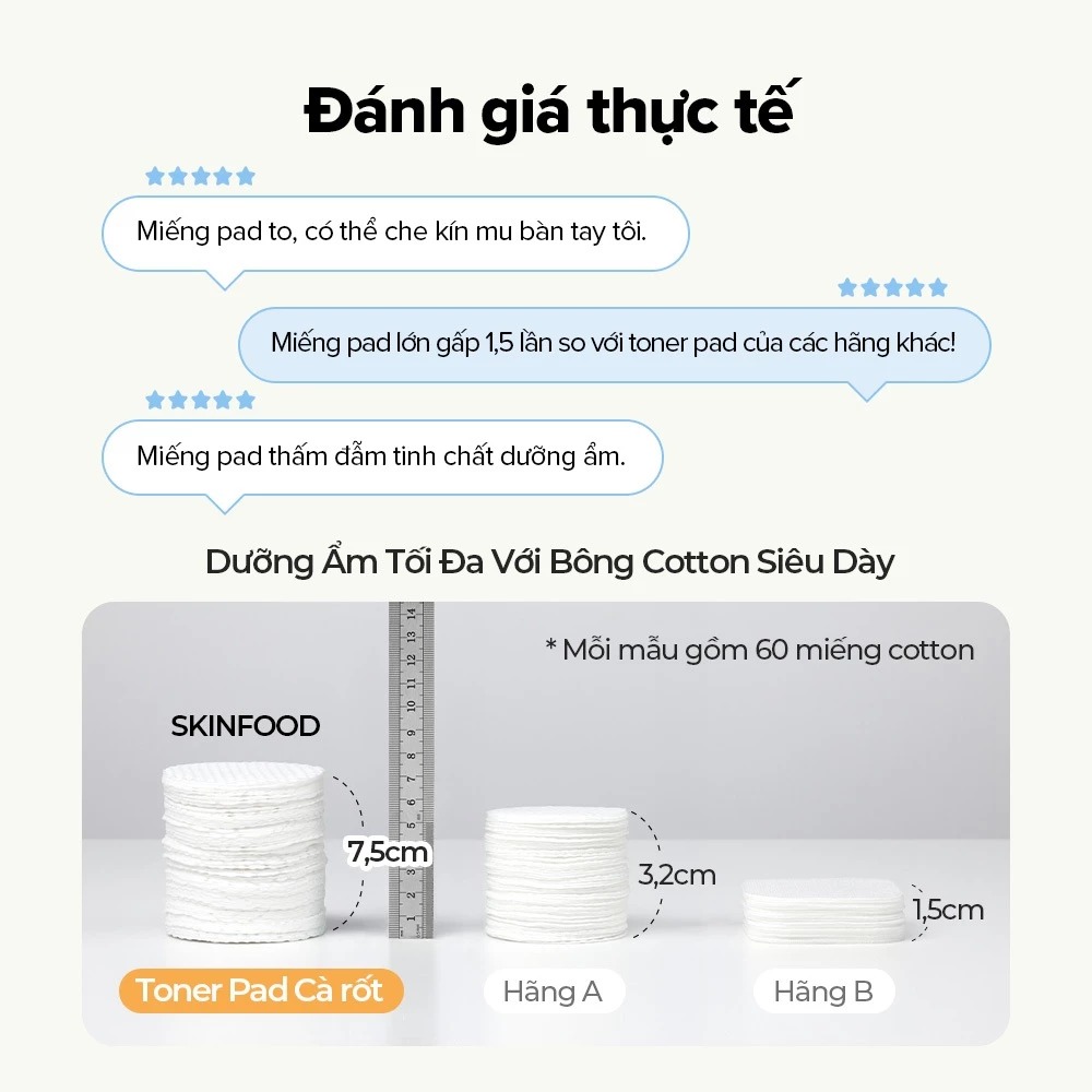Nước Hoa Hồng Skinfood Dạng Miếng Carrot Carotene Calming Water Pad