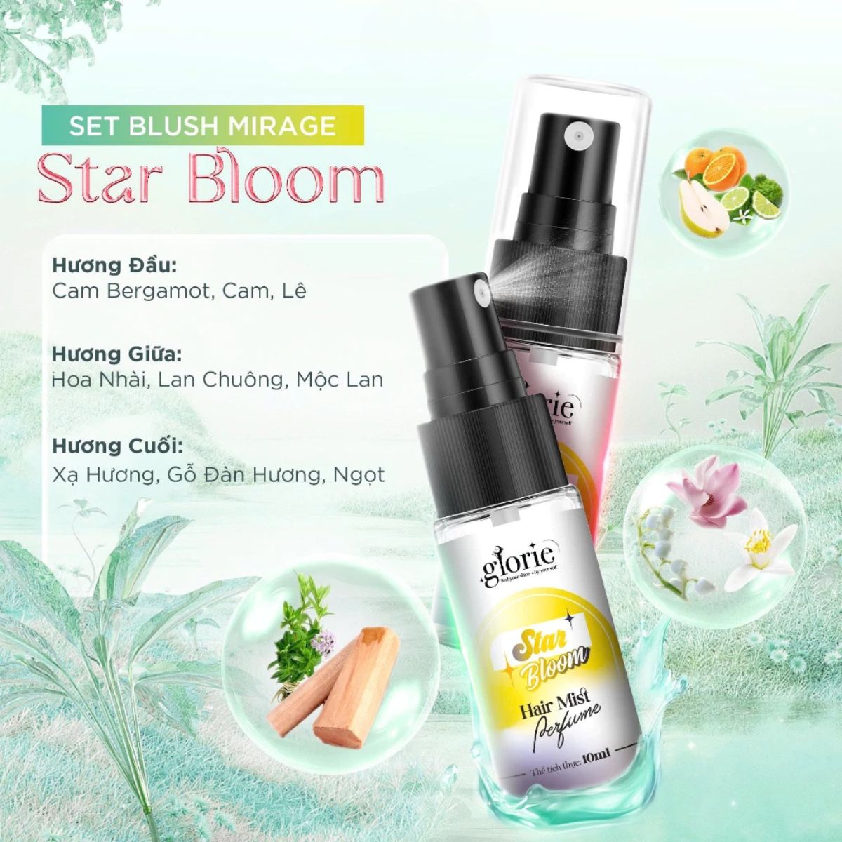 Nước Hoa Tóc Glorie Hair Mist Perfume - Star Bloom