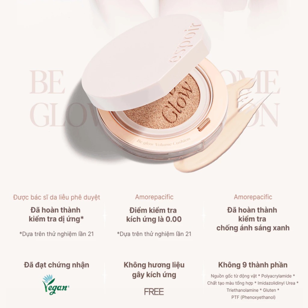 Phấn Nước Espoir Be Glow Volume Cushion Single #21 Ivory