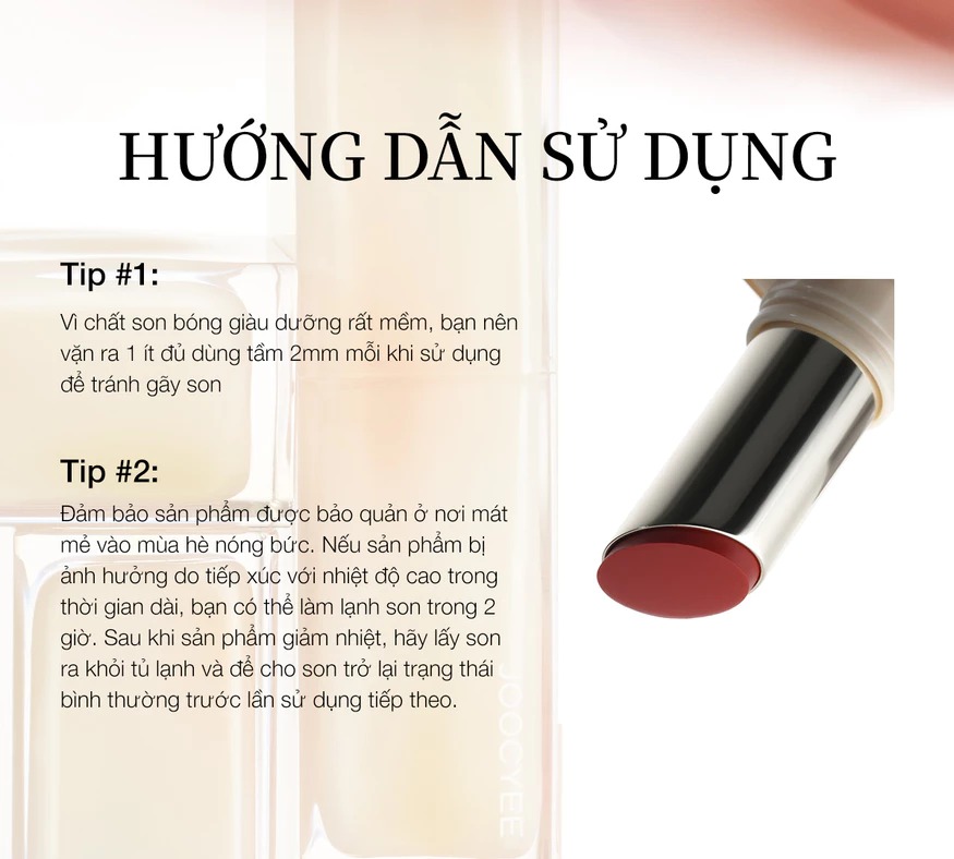 Son Joocyee Dạng Thỏi Căng Bóng Môi Hiệu Ứng Đa Chiều -539 Chilling Water Hill