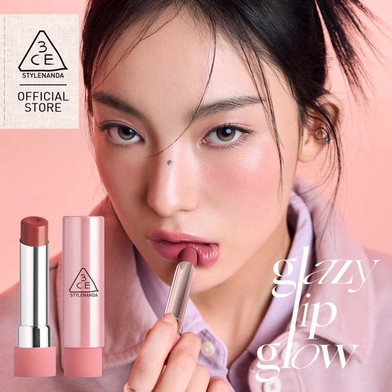 Son Dưỡng 3CE Glazy Lip Glow - 34 Rose Glaze