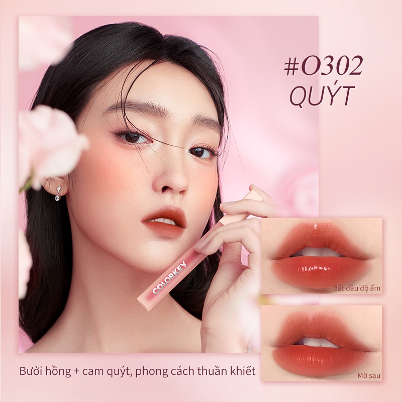 Son Tint Colorkey Soft Matte Water Tint O302 Cam Ánh Hồng