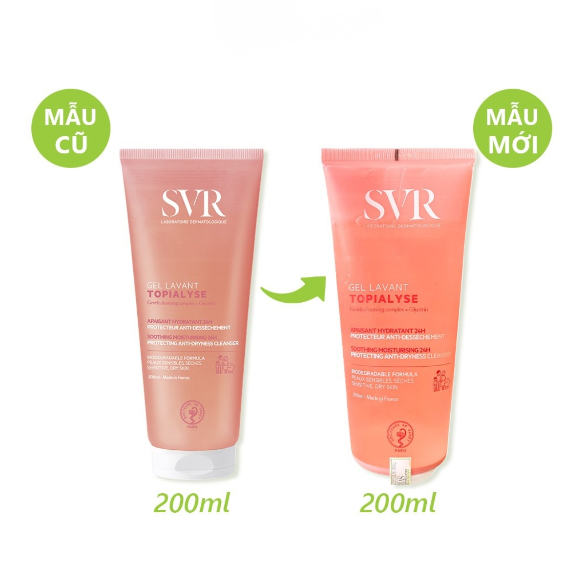 Sữa rữa mặt SVR Topialyse Gel Lavant Dành Cho Da Khô Và Nhạy Cảm 200ml
