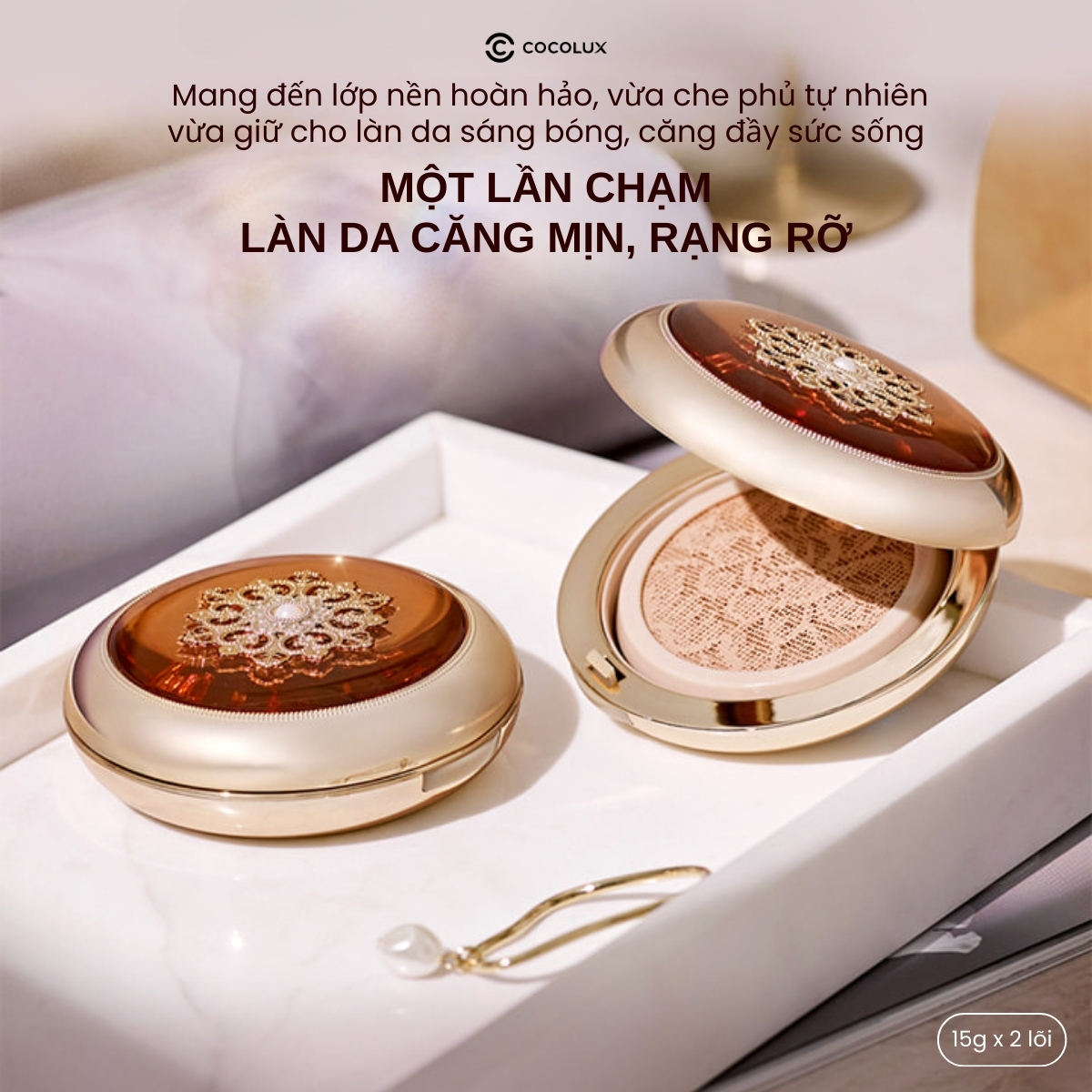 Phấn Nước The History Of Whoo Cheonggidan Radiant Essence Cushion SPF50+/PA+++ 30g (Tặng kèm lõi + cọ)