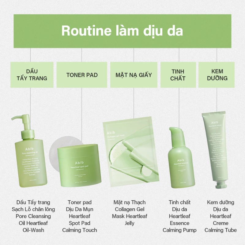 Tinh Chất Abib Chiết Xuất Diếp Cá Làm Dịu Da Heartleaf Essence Calming Pump 50ml