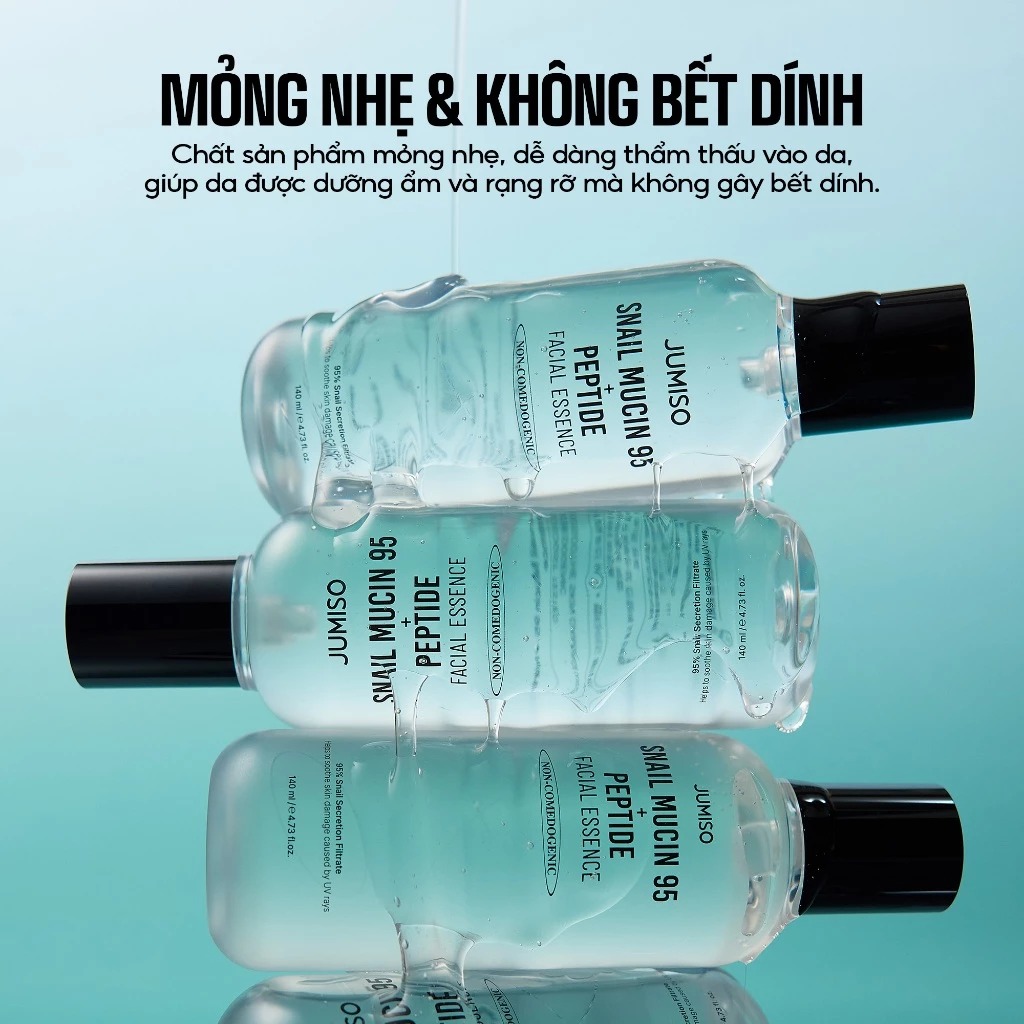Tinh Chất Jumiso Chiết Xuất Ốc Sên Hỗ Trợ Ngăn Ngừa Lão Hoá Snail Mucin 95+ Peptide Facial Essence 140m