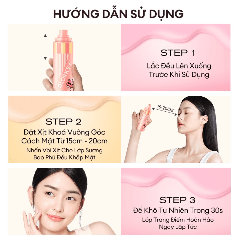Xịt Khóa Nền Colorkey Airy Soft Matte Makeup Setting Spray 30ml (Ice Cream)