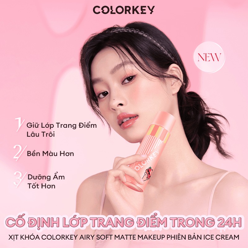 Xịt Khóa Nền Colorkey Airy Soft Matte Makeup Setting Spray 30ml (Ice Cream)