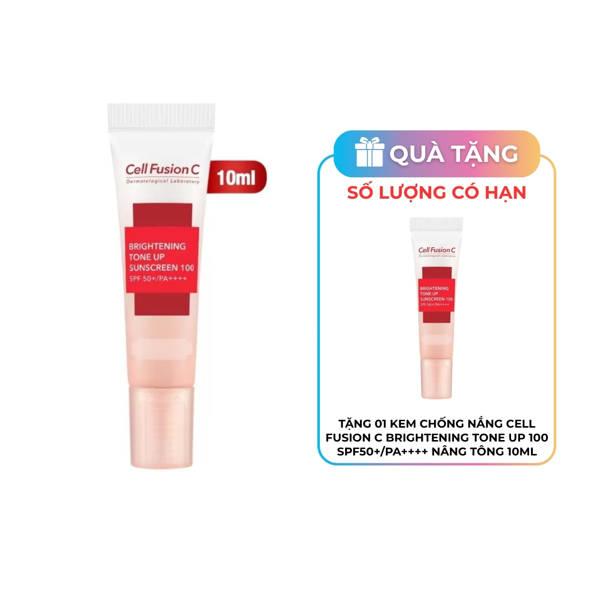 Kem Chống Nắng Cell Fusion C Brightening Tone Up Sunscreen 100 SPF50+/PA++++ Nâng Tông 10ml