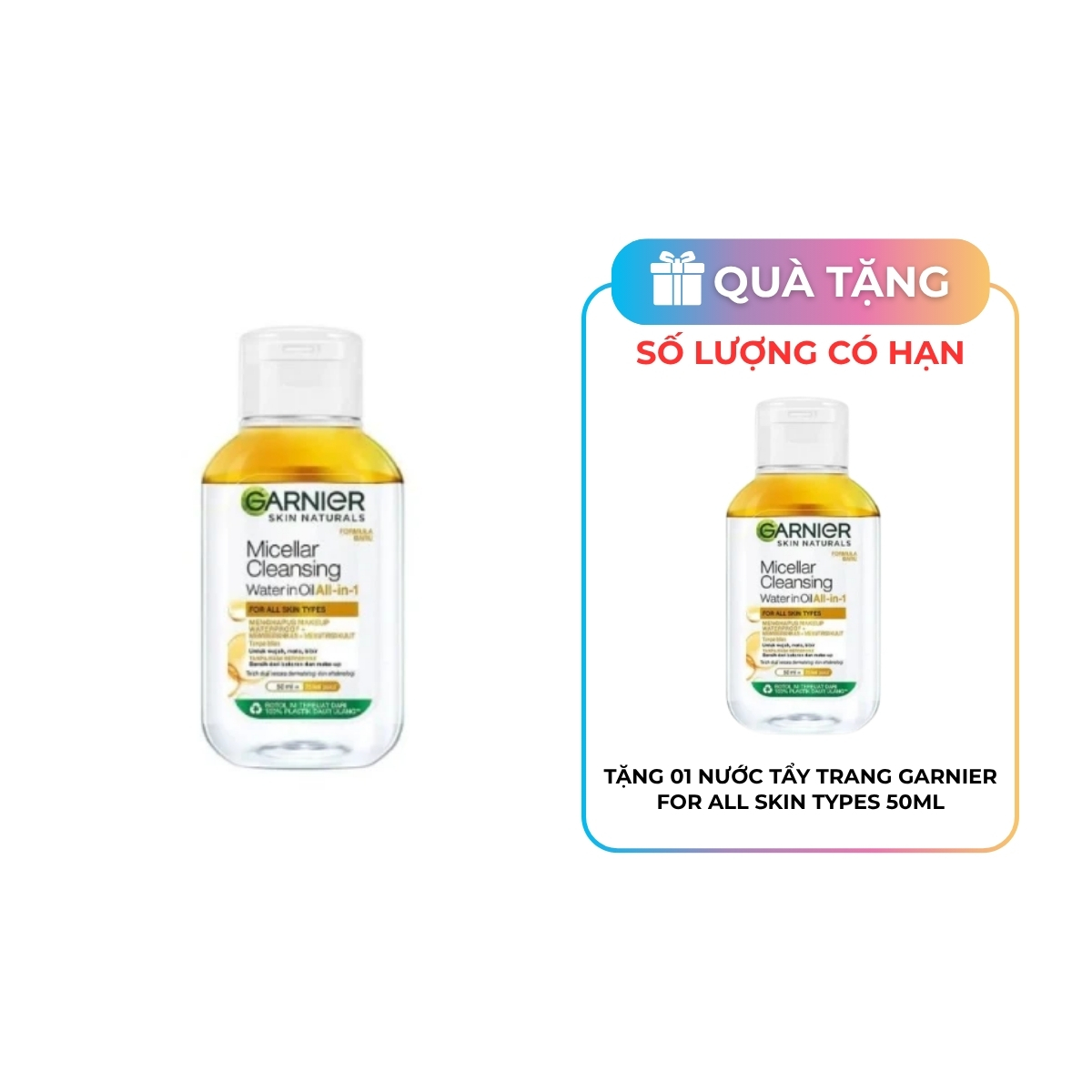 [KM] Nước Tẩy Trang Garnier Làm Sạch Sâu Lớp Trang Điểm 50ml