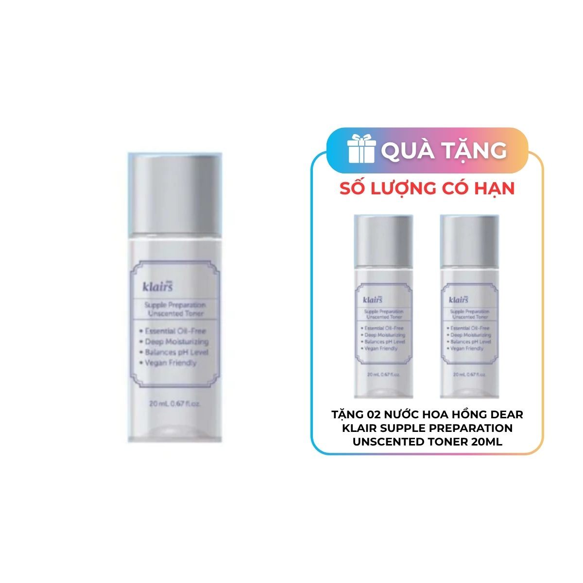 [KM] Nước Hoa Hồng Dear Klair Supple Preparation Unscented Toner