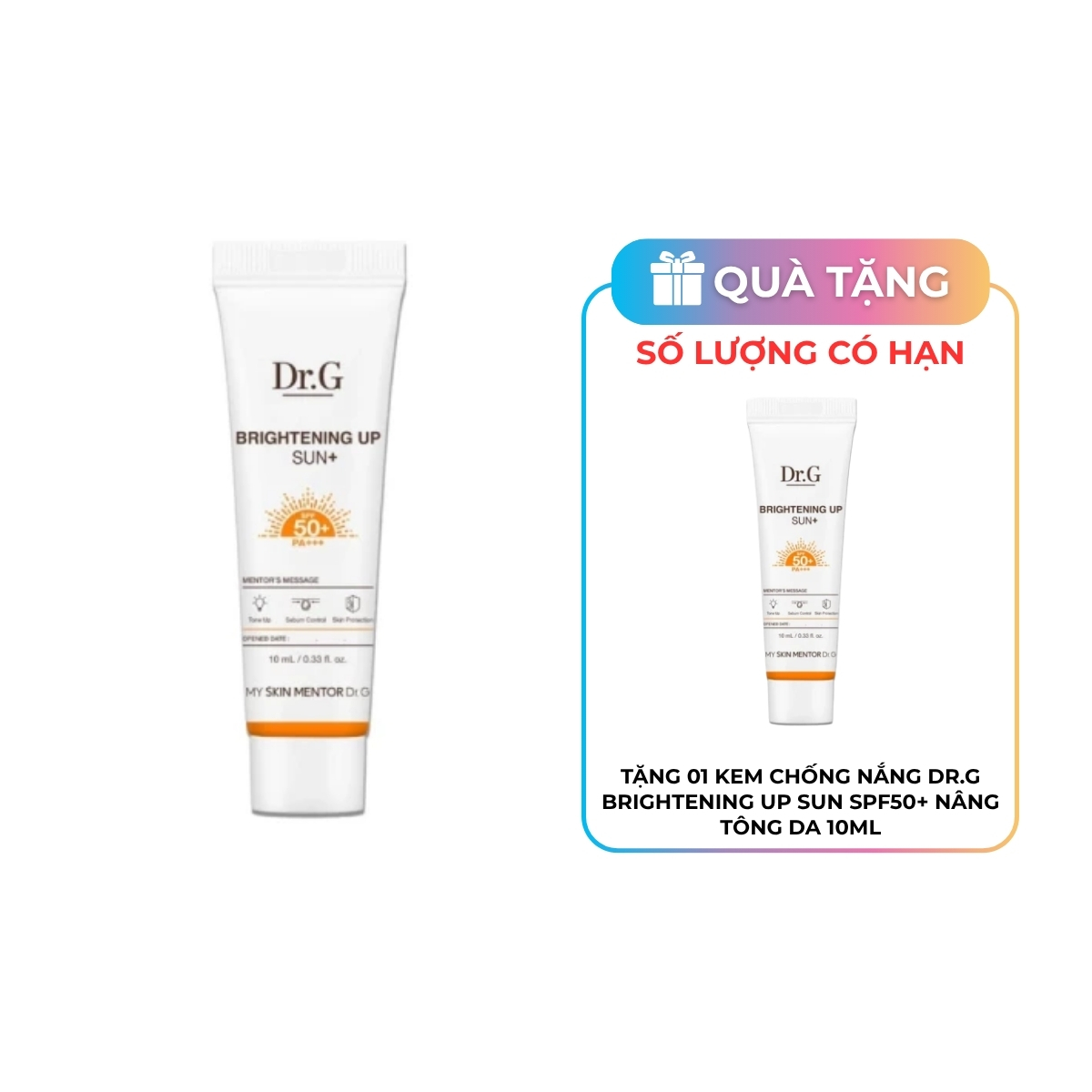 Kem Chống Nắng Dr.G Brightening Up Sun SPF50+ Nâng Tông Da 10ml