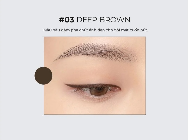 Chì Kẻ Mắt B.O.M Wonderproof Gel Slim Eyeliner Siêu Mảnh Lâu Trôi - #03 Deep Brown