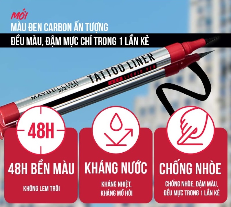 Bút Kẻ Mắt Nước Maybelline Tattoo Liner 48h Liquid Pen Không Lem Trôi 1g
