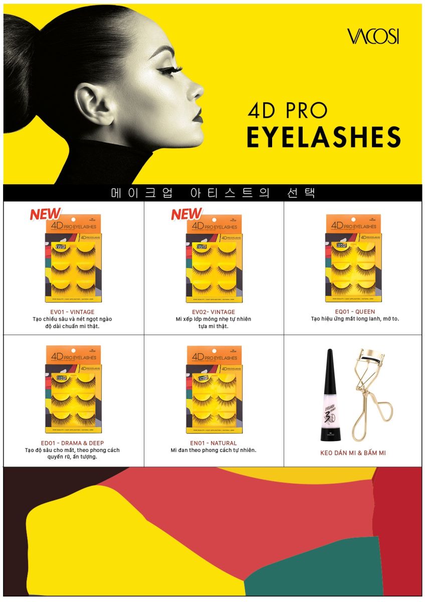 Lông Mi Giả Vacosi Drama & Deep 4D Pro Eyelashes Chuyên Nghiệp 4D EV01