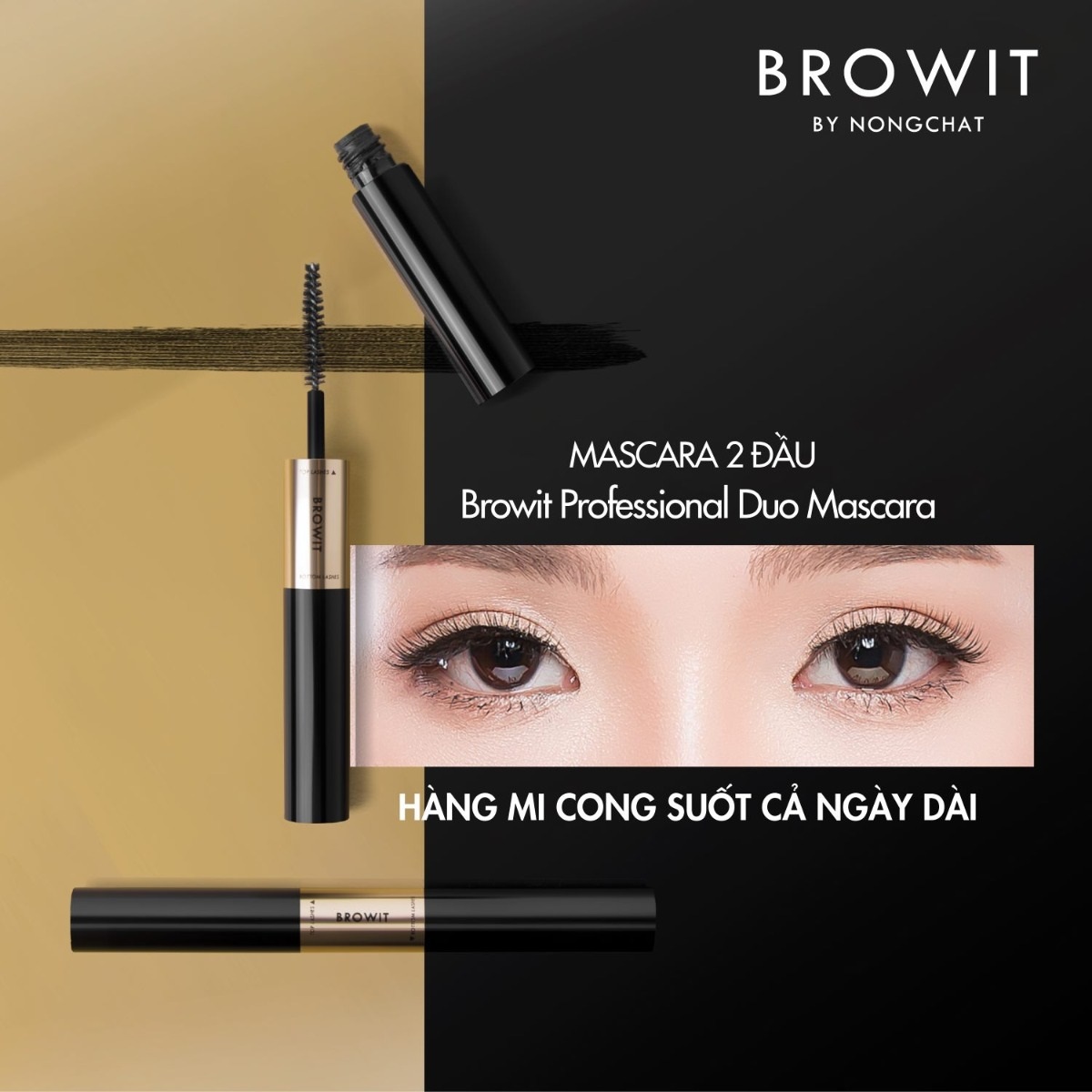 Mascara Browit By Nong Chat 2 Đầu Professional Duo 2in1 - Cam