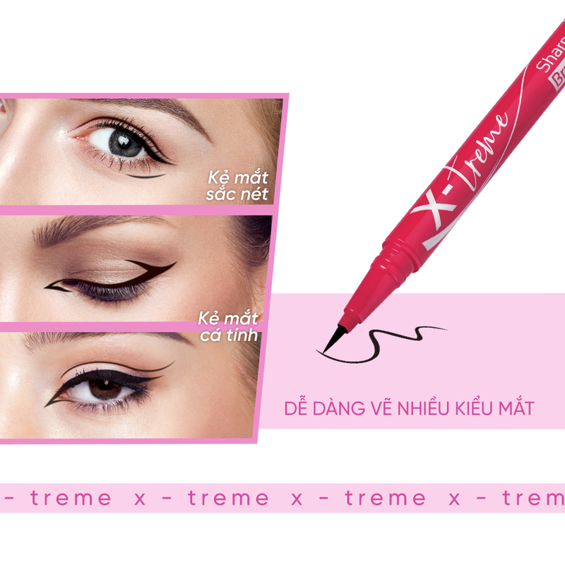 Bút Kẻ Mắt Silkygirl X-Treme Sharp Brush Liner Siêu Mảnh Màu Đen 01 Extreme Black 0.5ml