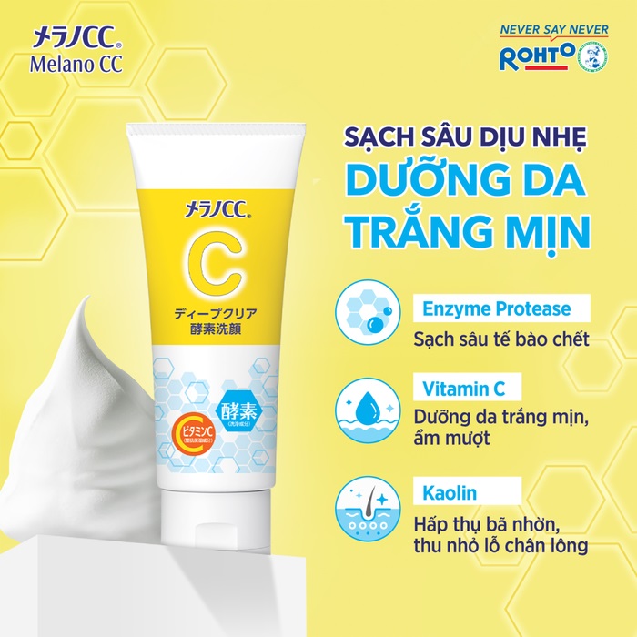 Sữa Rửa Mặt Melano CC Deep Clear Enzyme Dưỡng Sáng, Sạch Sâu 130g