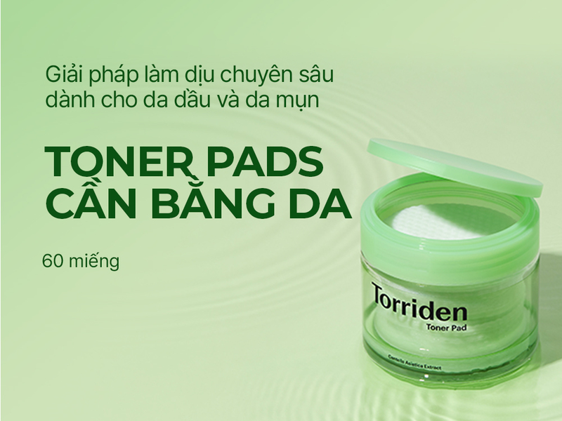 Toner Pad Torriden Balanceful Cica Cho Da Mụn Và Da Nhạy Cảm 180ml