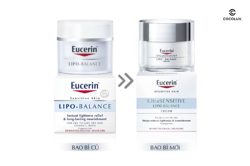 Thiết kế của kem dưỡng ẩm Eucerin UltraSensitive Lipo Balance Cream