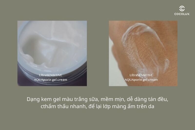 Kết cấu&nbsp;của kem&nbsp;dưỡng ẩm Eucerin UltraSENSITIVE AQUAporin Nourishing Gel Cream