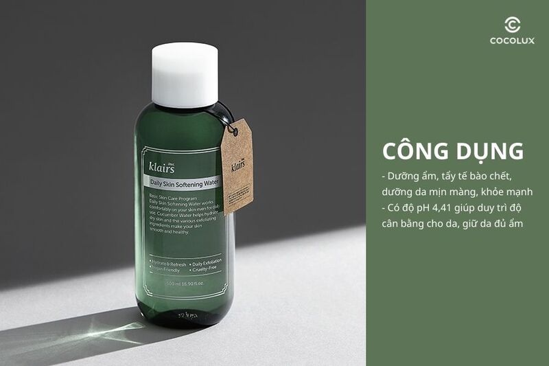 Công dụng của nước hoa hồng Klairs Daily Skin Softening Water