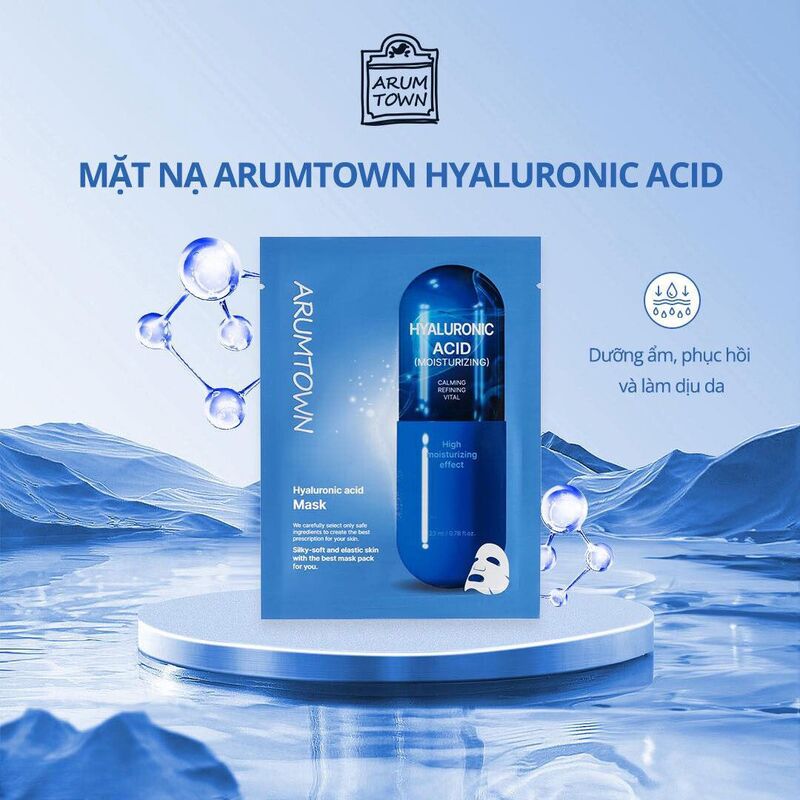 Mặt Nạ Arumtown Hyaluronic Acid Moisturizing - Xanh Dương