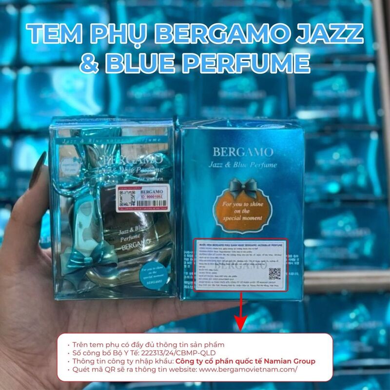 Nước Hoa Bergamo Màu Xanh Ngọc Jazz & Blue Perfume 30ml