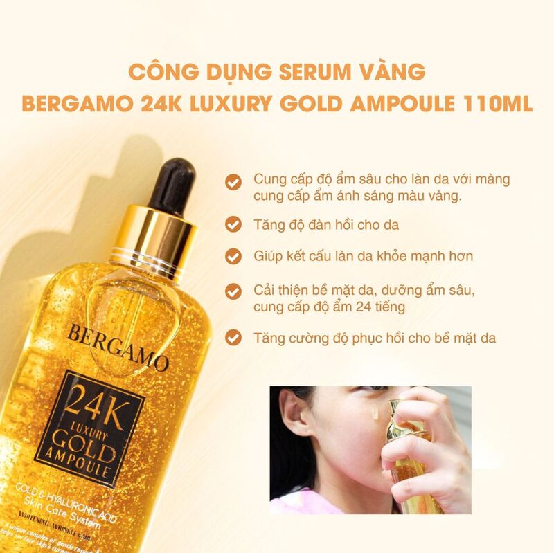 Tinh Chất Bergamo Vàng 24k Luxury Gold Ampoule 110ml