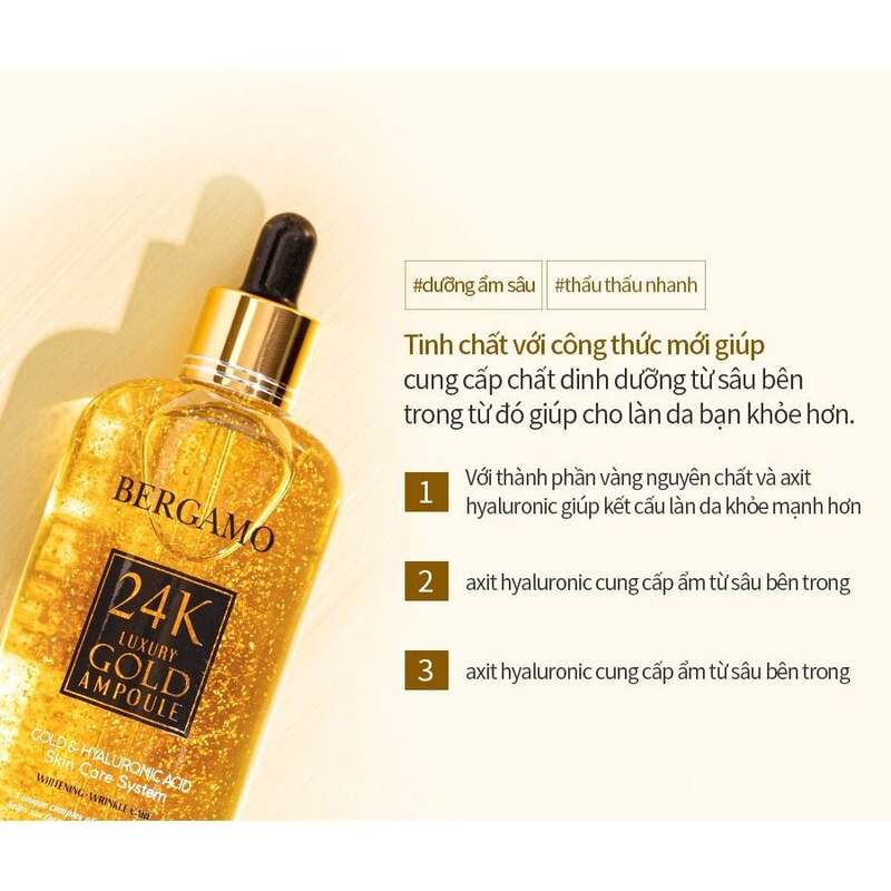 Tinh Chất Bergamo Vàng 24k Luxury Gold Ampoule 110ml