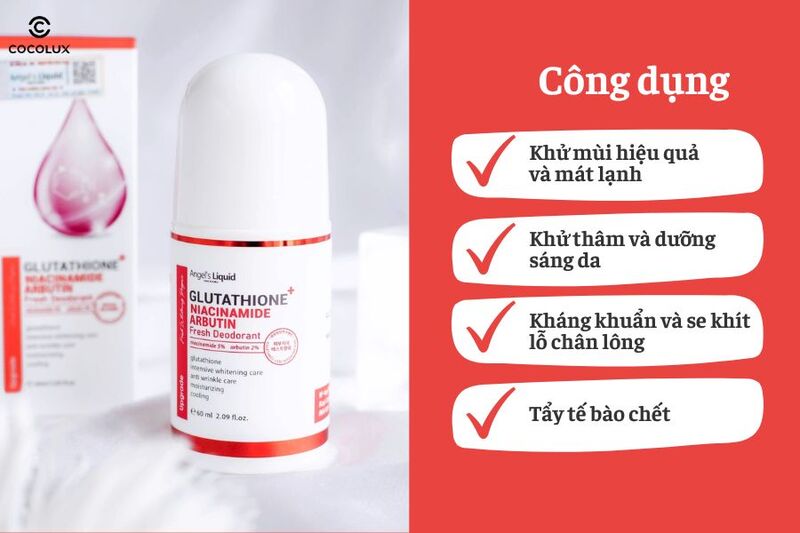 Công dụng của Lăn Khử Mùi Angel's Liquid Giảm Thâm Dưỡng Trắng