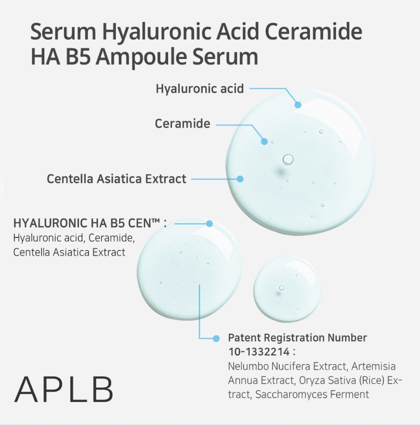 Serum APLB Hyaluronic Acid Ceramide HA B5 Ampoule Dưỡng Ẩm Phục Hồi Da Căng Bóng