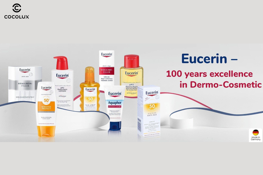 Thương hiệu Eucerin nổi tiếng với nhiều sản phẩm chăm sóc da