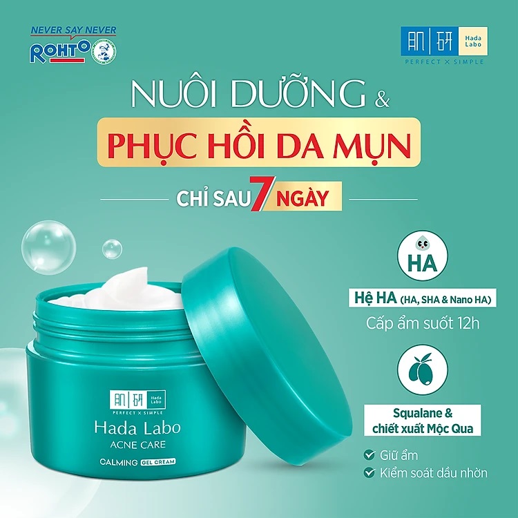 Gel Dưỡng Ẩm Hada Labo Acne Care Calming Ngừa Mụn, Làm Dịu Da 50g