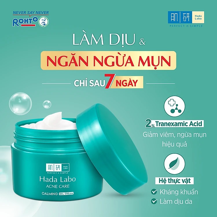 Gel Dưỡng Ẩm Hada Labo Acne Care Calming Ngừa Mụn, Làm Dịu Da 50g