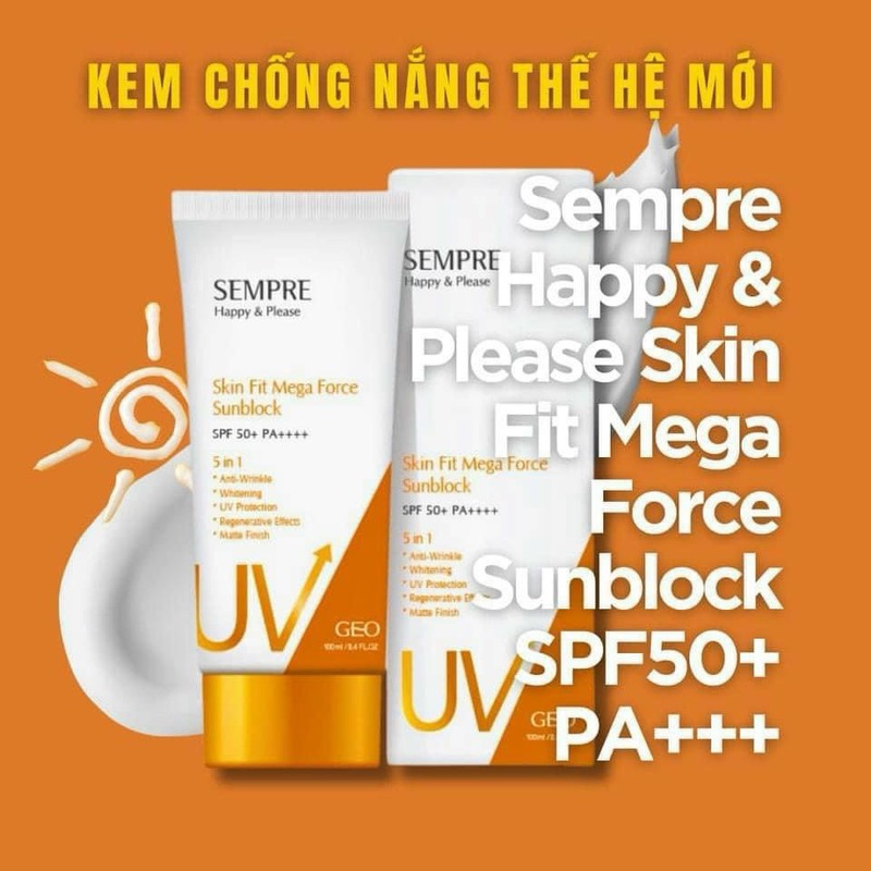 Kem Chống Nắng Geo Sempre Happy & Please 5in1 SPF 50+ PA++++