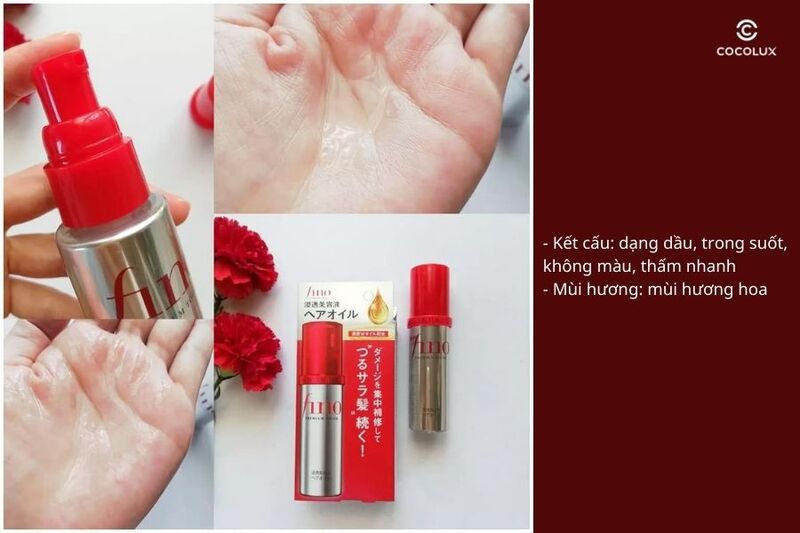Kết cấu và mùi hương của dầu dưỡng tóc cao cấp Fino Shiseido Premium Touch