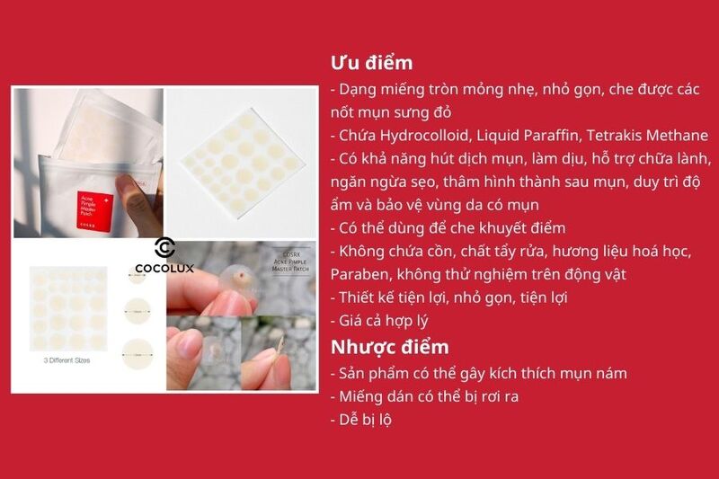 Ưu điểm và nhược điểm của miếng dán mụn Cosrx Acnes Pimple Master Patch